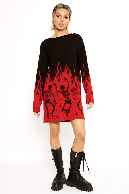 Hellfire Oversized Knit Longline Sweater