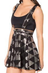Triangle Silver Pinafore Skater Skirt